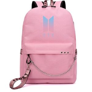 Korean Fashion BTS Backpack with USB charge port